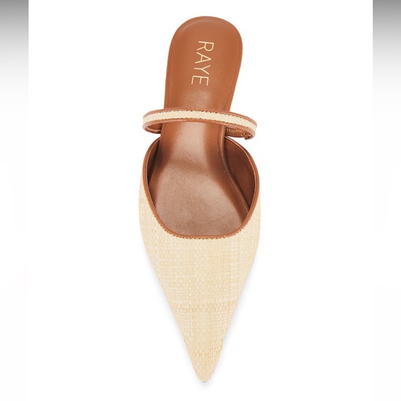 RAYE Shoes - Jaden Mule in Tan size 8 Raffia pointed toe